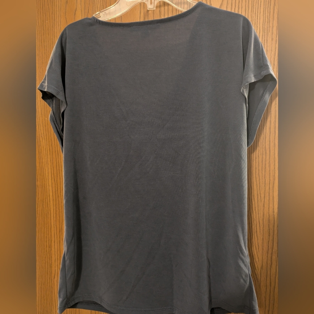Green Envelope Charcoal Drape Blouse - Picture 4 of 4